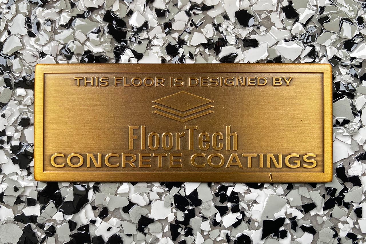 FloorTech plack on concrete coating