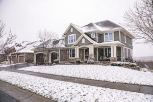 Residential driveway in winter