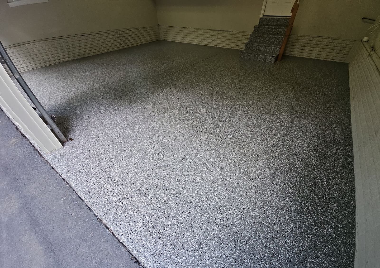 angled view of garage floor