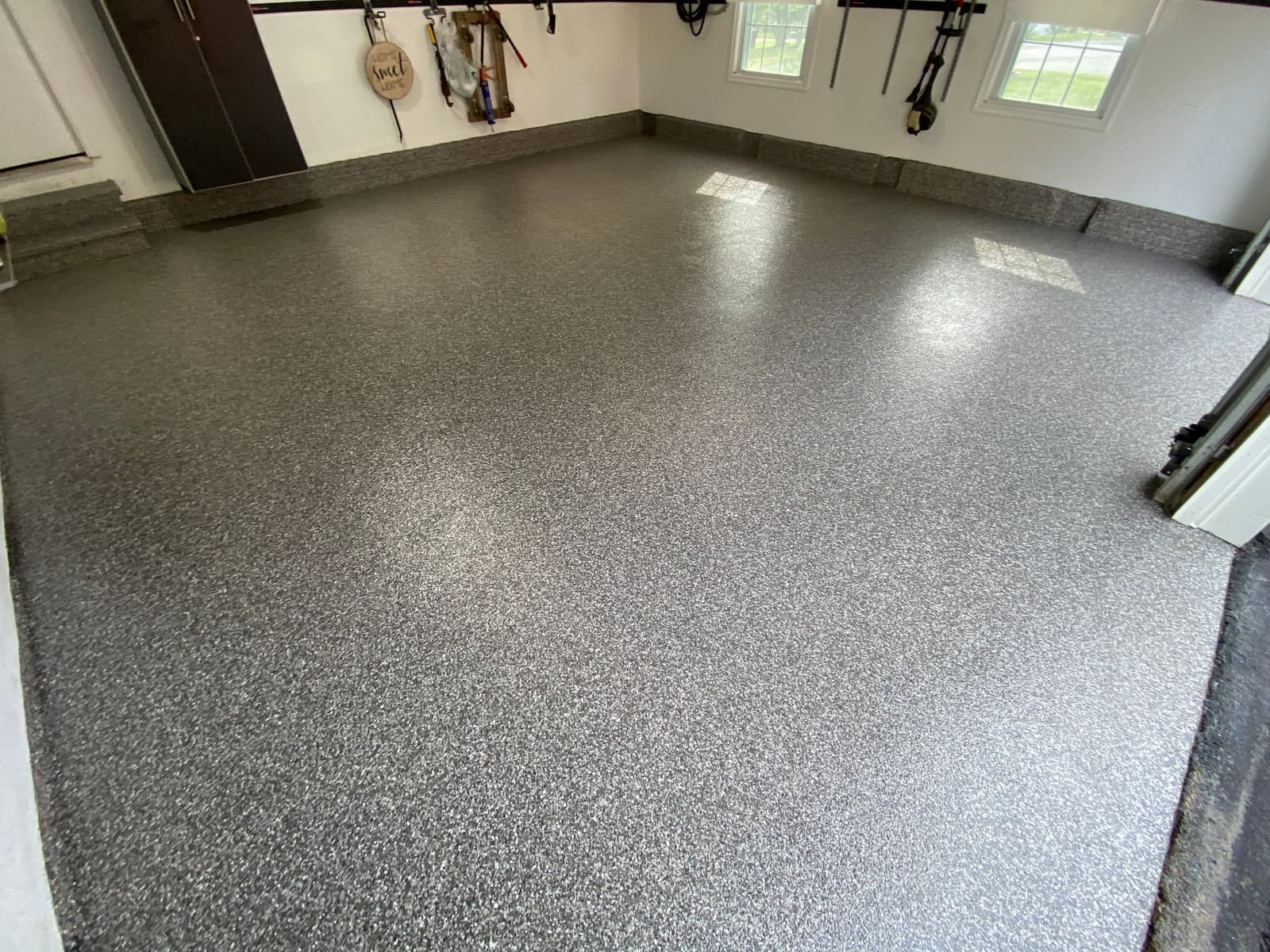 residential garage coated with polyurea concrete coating