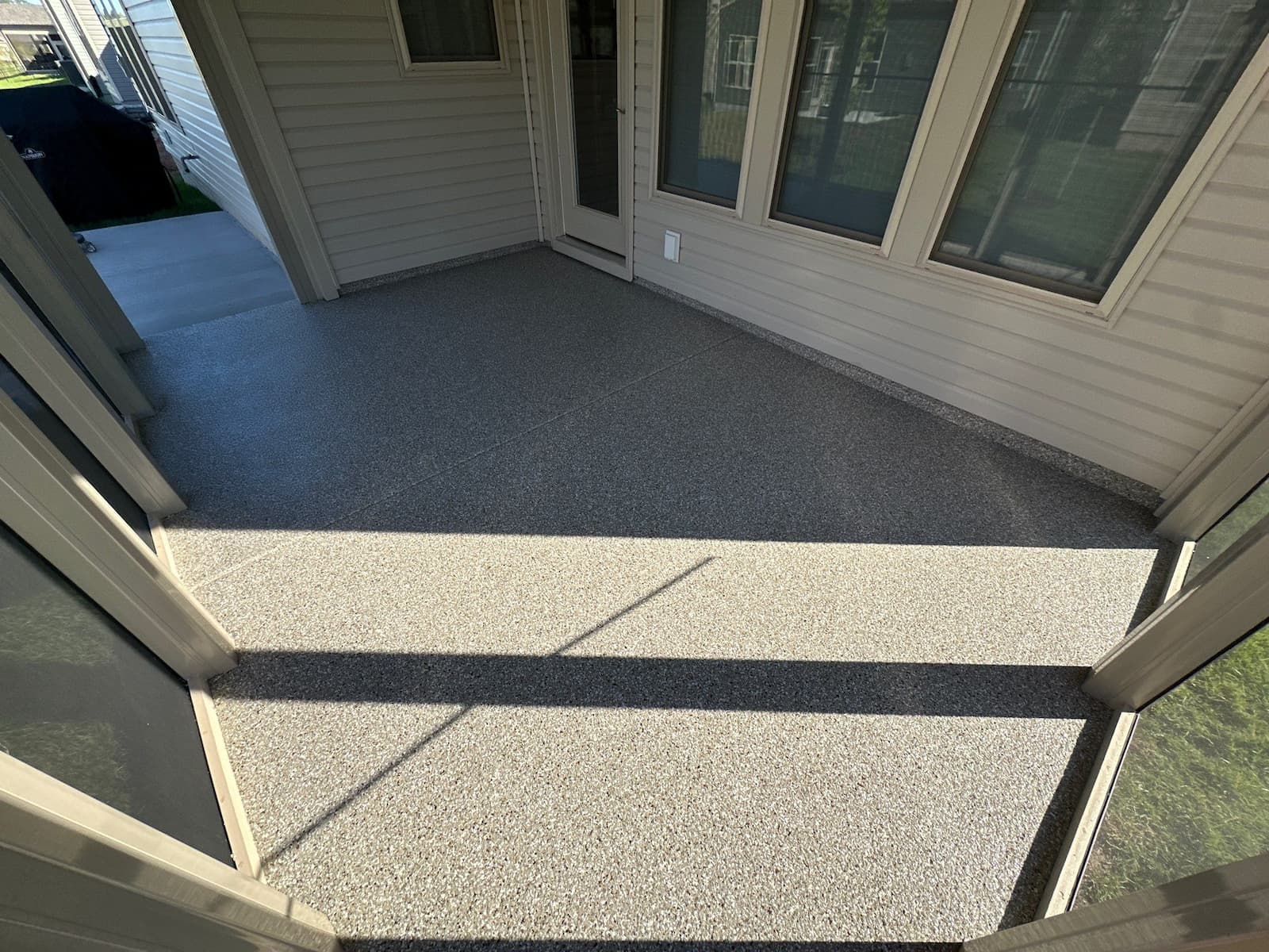 backyard porch/patio deck coated in polyurea - 1 day coating!