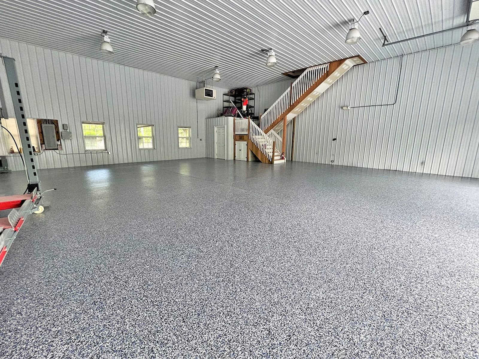 freshly coated garage floor